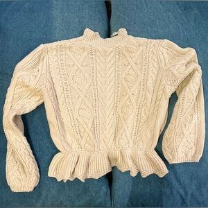Wishlist Cream Mock-neck Cable Knit Sweater
